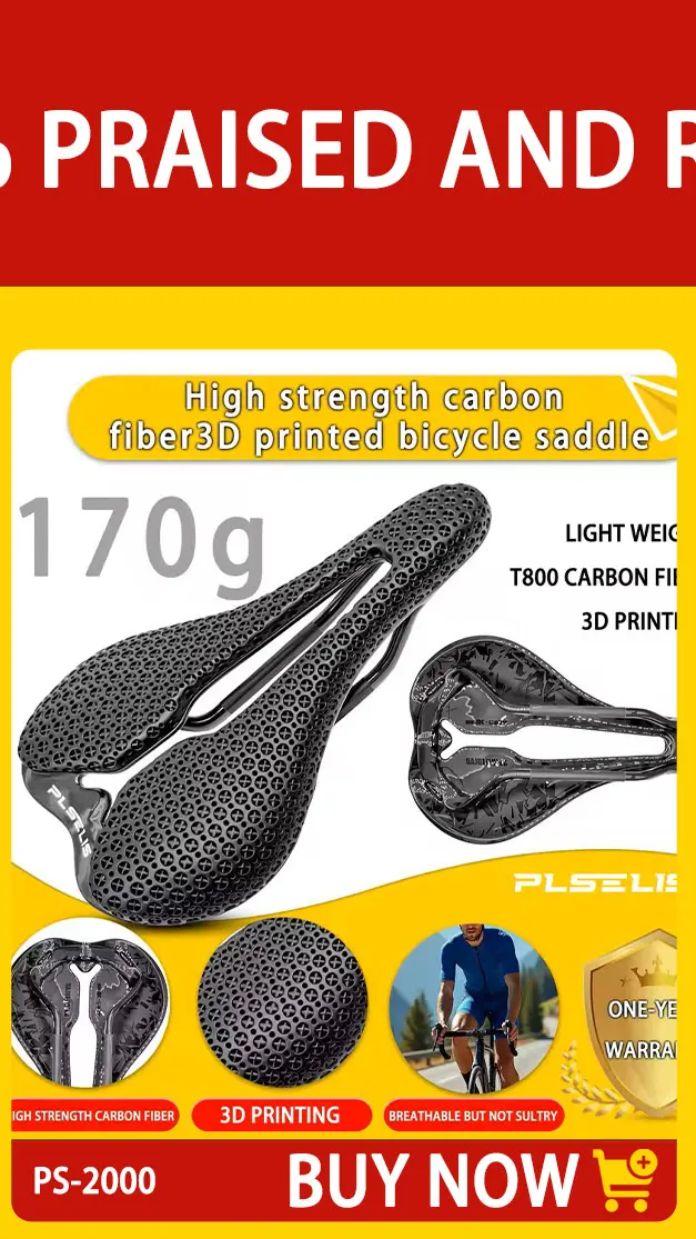 Plselis Dicker, weicher Fahrradsattel, Mountainbike-Sitzkissen, wasserdicht, langlebig, Rennradsattel mit einem Gewicht von 392 g – Detail 3