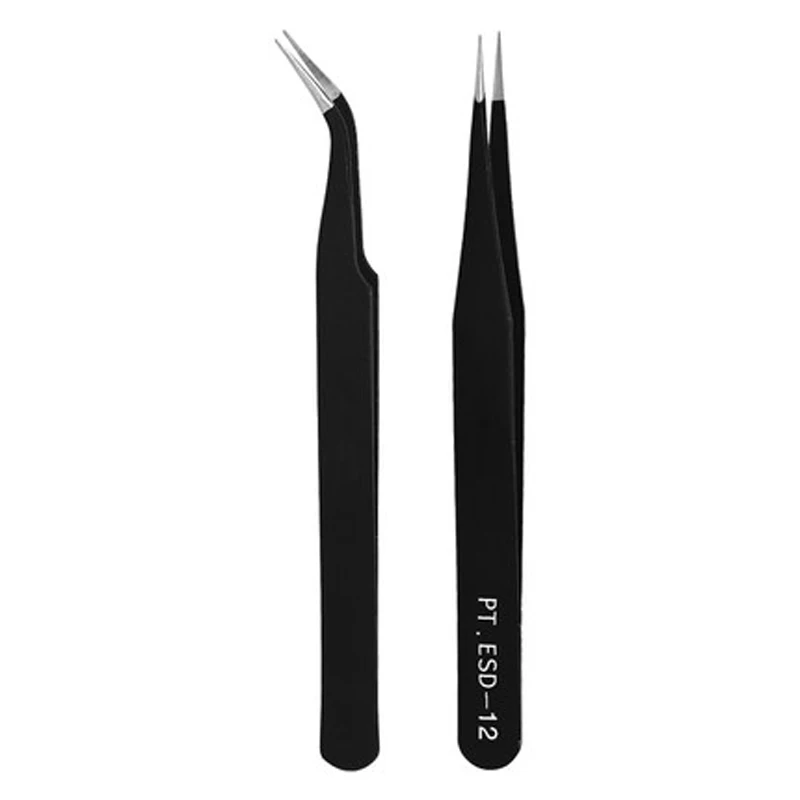 Description Picture 3 of itemStainless Steel Nail Tweezer Straight/Curved Lash Tweezers for Nail Sticker Rhinestones Picking Tool Makeup Manicure Accessories