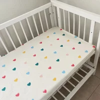 CPull-ensemble de literie en coton pour nouveau-né, drap-housse doux pour lit de bébé, couvre-matelas imprimé pour tout-petit, mini draps pour enfants, 140x70cm 6