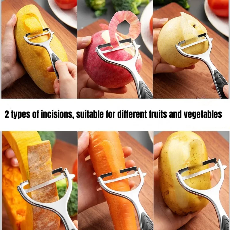 Description Picture 3 of itemStainless Steel Multi-function Fruit and Vegetable Peeler&amp Julienne Cutter Peeler Potato Carrot Grater Kitchen Tool Gadgets