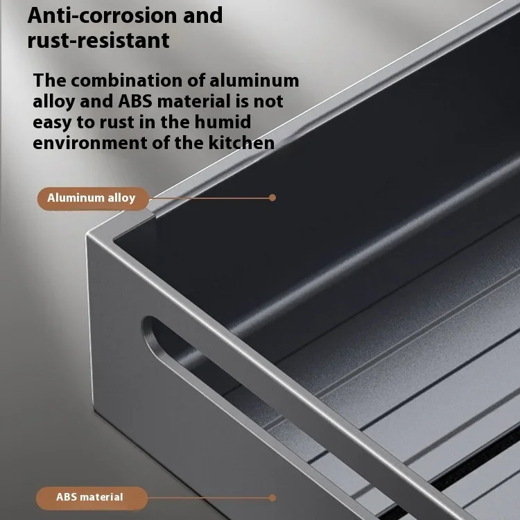 Kitchen storage box, aluminum alloy drawer, compartmentalized tableware, multifunctional knife, fork, chopstick partition box