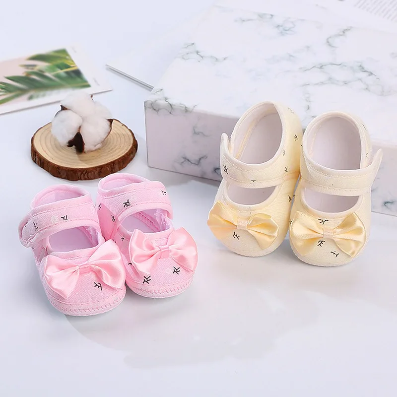 

Baby Girls Bowknot Princess Shoes Summer Newborn First Walkers Infants Toddlers Soft Sole Anti-slip Crib Shoes Prewalkers