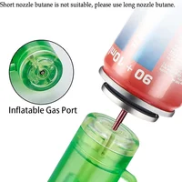 Torch Lighter, Green Flame Jet Lighters, Adjustable Flame Windproof Visible Fuel Tank Kitchen, Outdoor, BBQ (Without Butane Gas) 2