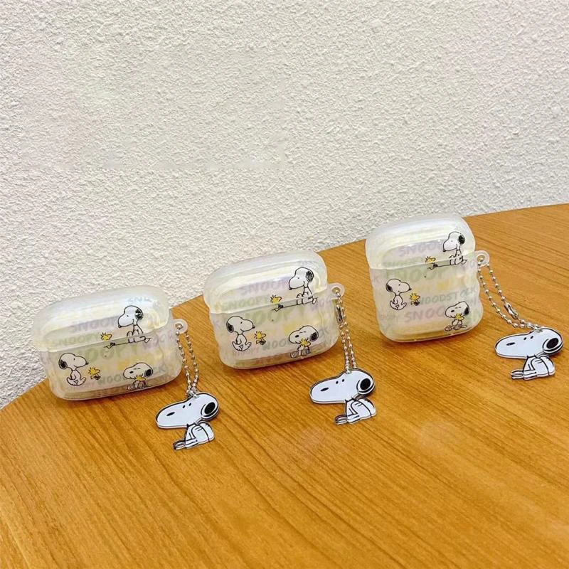 

New Kawaii Miniso Snoopy Colorful English Airpodspro Protective Case Wireless Bluetooth Headset Case for Couple Birthday Gift