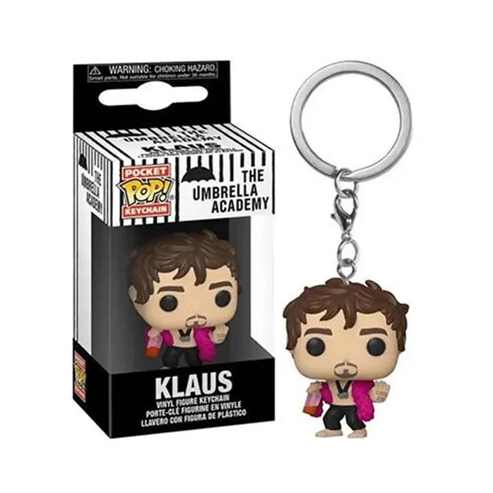 thumbnail image 4 of Llavero Funko Pop de The Umbrella Academy, figura de acción de vinilo de Klaus Vanya Pogo, llaveros Pop de The Umbrella Academy, juguetes y regalos, 4 of 5