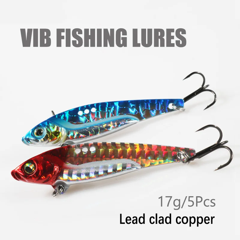 

5Pcs VIB Fishing Lure 17g 75mm Blade Metal Sinking Vibration Bait Spinner Crankbait Swimbait Pesca for Bass Pike Perch Tackle