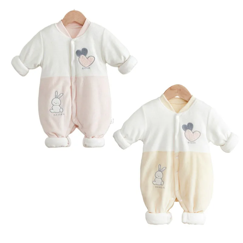 

Winter Newborn Baby Clothes Korean Style Baby Rompers Cotton Warm Baby Girls Jumpsuit Clothing Infant Boys Overalls Kids Outfits