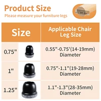 Protecteurs de jambes de chaise en Silicone antidérapant 360, 16 pièces ° Couvre-pieds de meubles épais enveloppé par fond de coussin en feutre pour planchers de bois franc 6
