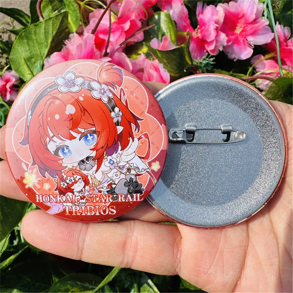 58mm Honkai: Star Rail Tingyun Mydei Aventurine Tribios Anime Game Cosplay COSTUME Badge Pin SPTE Tinplate Brooch Prop Xmas Gift