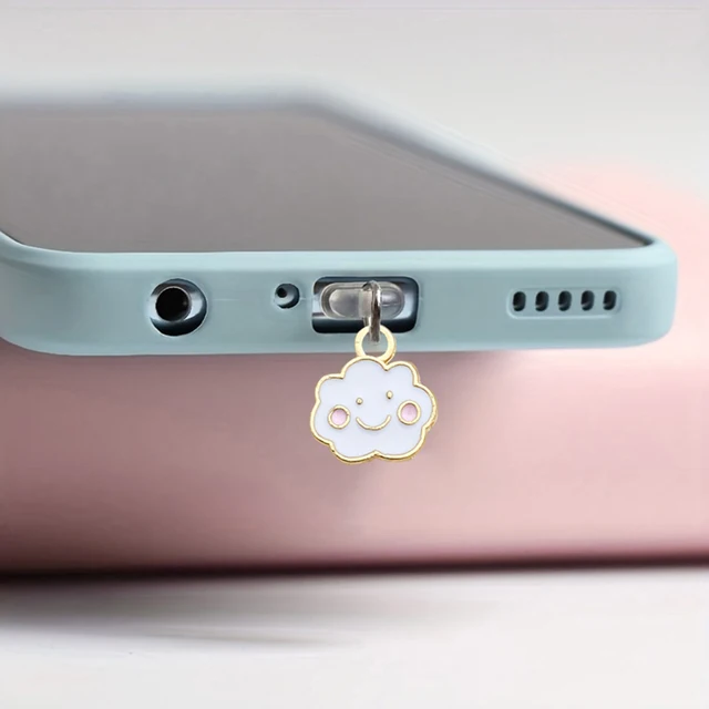 Mobile Phone Dust Plug White Cloud Fashion Alloy Pendant Jewelry Dust Plug Charging Port Plug - Image 4