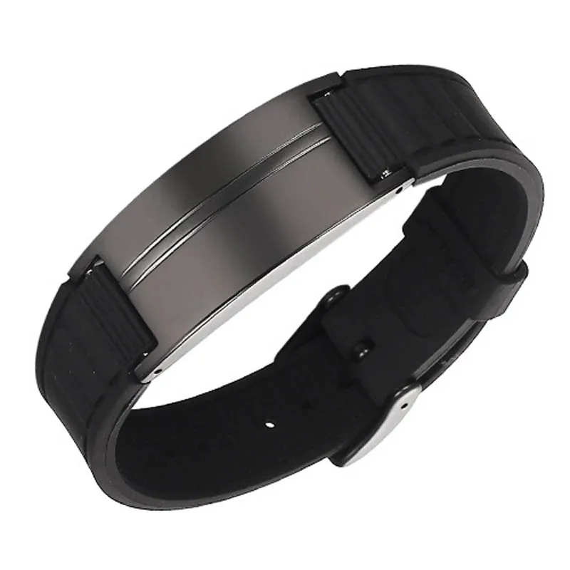Stainless Steel Adjustable Bracelet Men's DIY Free Carved Health Magnetic Bangle Relieve Fatigue and Pain Jewelry Gifts