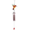New Metal Hummingbird Wind Chime with Bell Pipe Pendant Hummingbird Outdoor Hanging Ornament for Home Garden Hanging Decoration 5