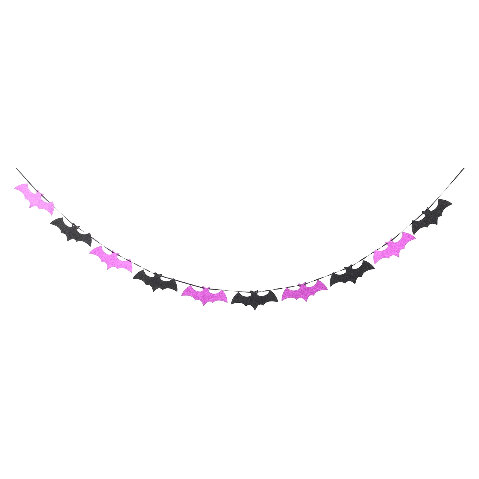 

35 Meters Halloween Props Ornaments Black Glittering Bat Shape Bunting Banners Garlands Home Party Decoration