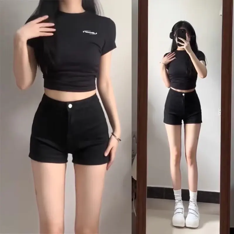 

High Waist Denim Shorts Women Summer 2024 New Korean Fashion Loose Jeans Sexy Wide-leg Pants Stylish Denim Short