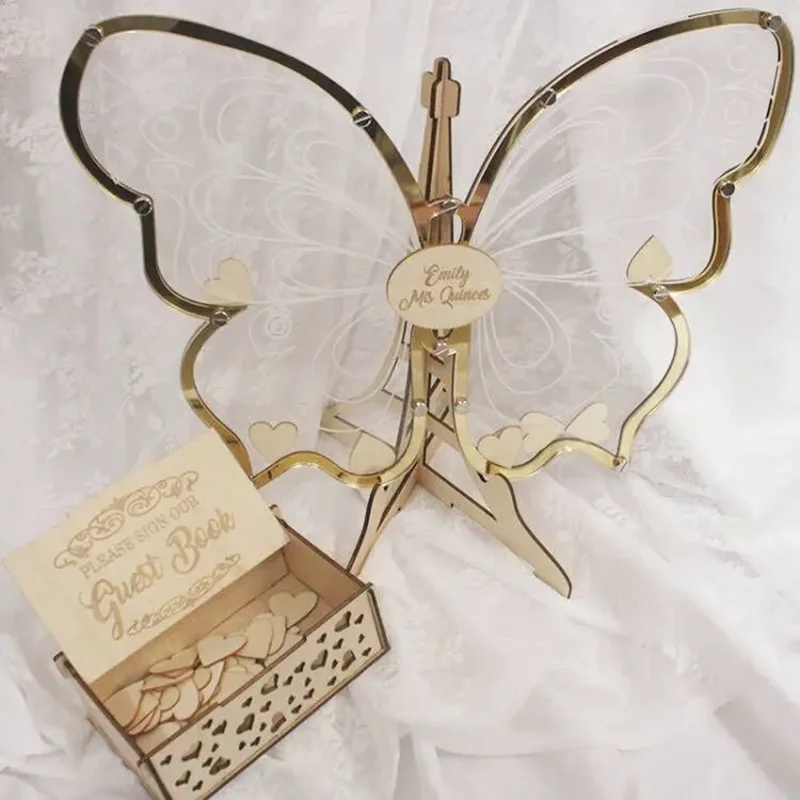 Sweet 16 guestbook alternative butterfly Wedding guest book alternative butterfly Quinceanera guest book butterfly