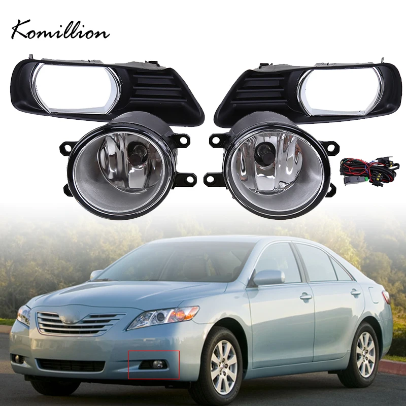 

1Set Car Front Fog Light Grille Driving Lamp with Wiring Harness Switch Kit for Toyota Camry XV40 2007 2008 2009 Pre-facelift