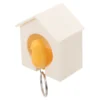 Birdhouse Key Ring - White House with Yellow Bird 1