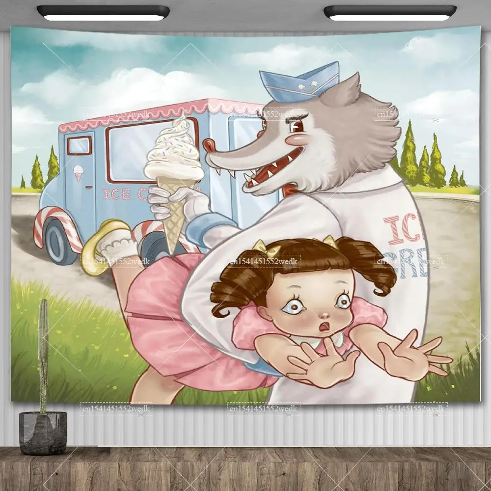 Party decorations,tapestry decorations Melanie Martinez New Portals Music Album Cover Wall Flag Tapestry Meme Tapestry Aesthetic Room Decoration Party Backdrops