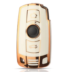Premium Remote TPU Car Key Case - Protective Shell & Smart Fob Cover Replacement (White)