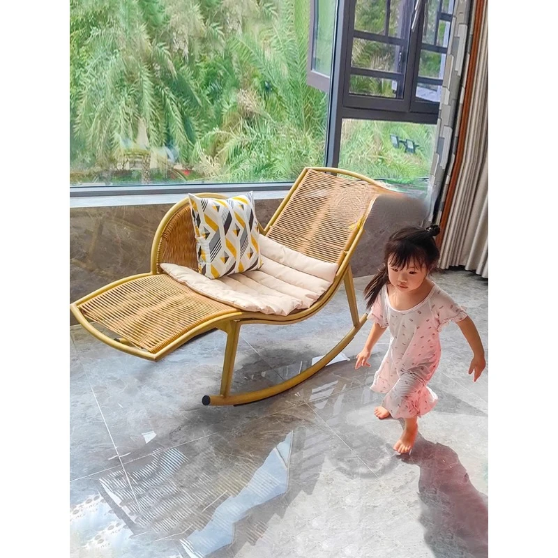 

Cloud Rocking Chair Outdoor LoungeBalcony Rattan Recliner Outdoor Recliner Waterproof and Sun Protection Home Lazy Rocking Chair