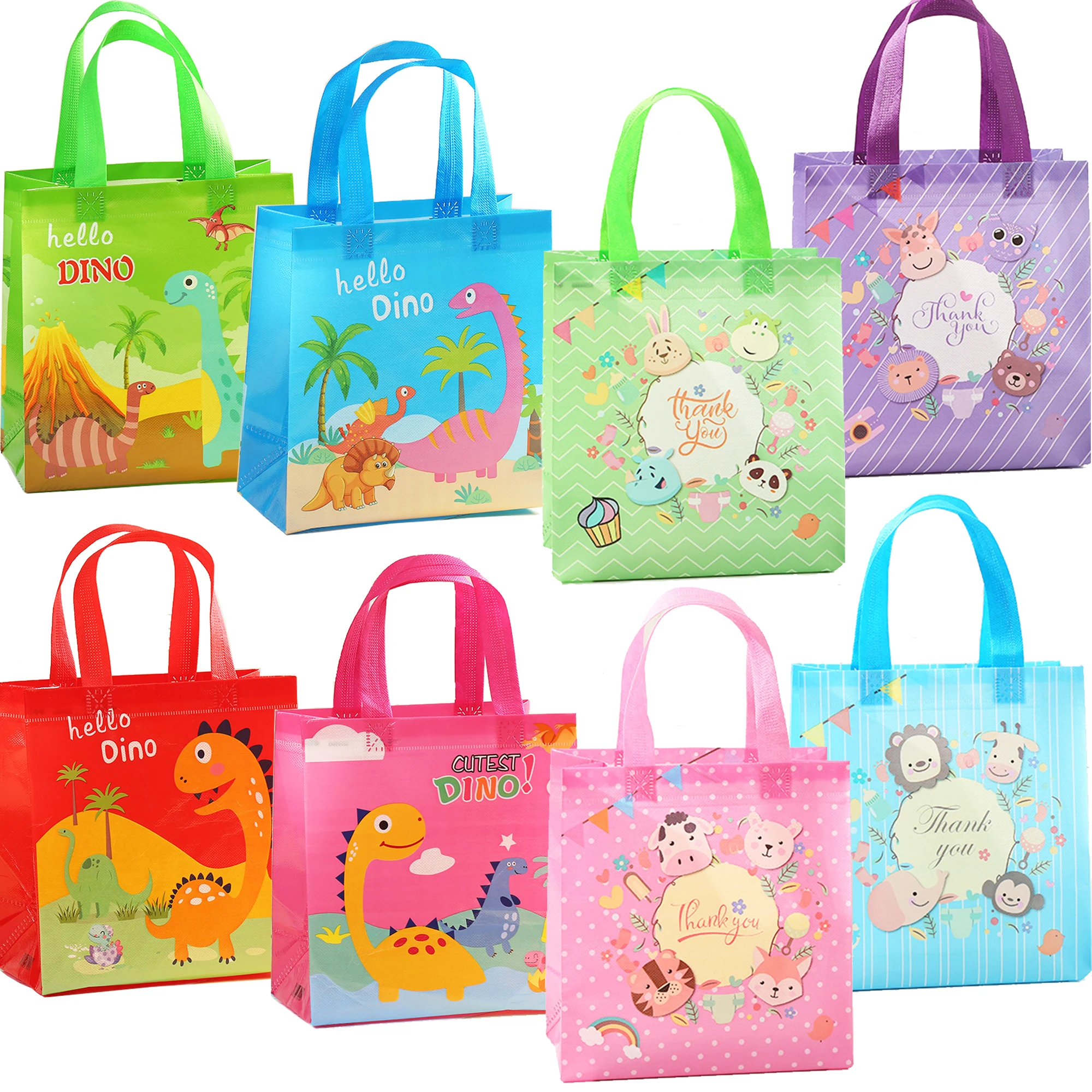 4PcsDinosaurJungleGiftBagsNonWovenFabricsSafariJungleBirthday