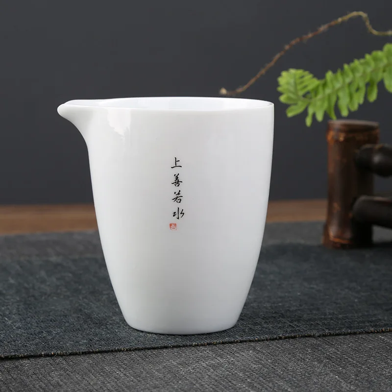 Chinese High Grade and White Porcelain Kung Fu Tea Set Suit White Jade