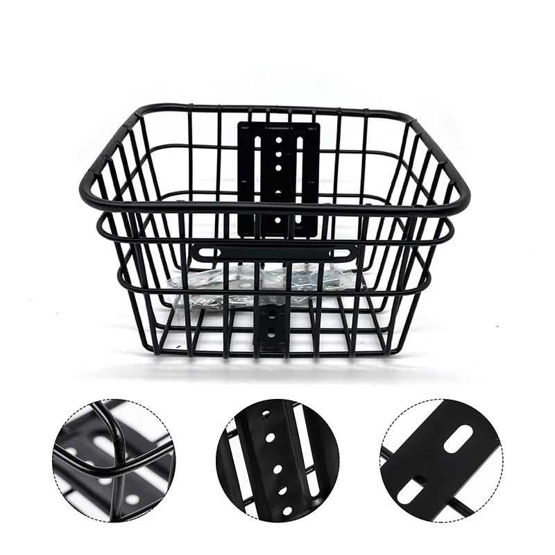 1Pcs Black Iron Storage Basket Folding Basket Durable Hanging Basket
