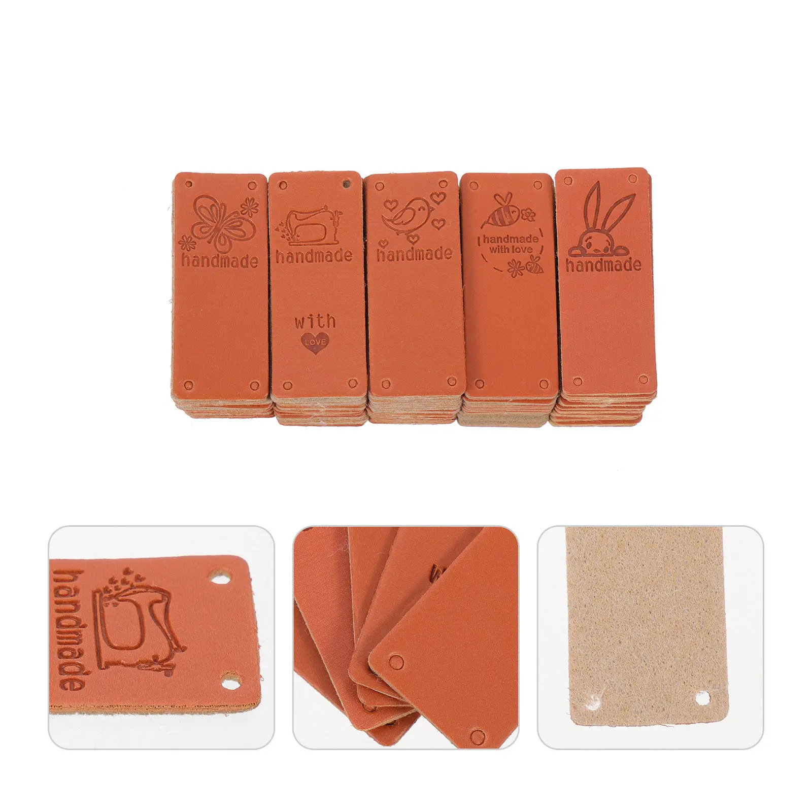 100Pcs 양각 색상 변경 의류 칼라 라벨 청바지 스웨터 가방 코트 DIY 의류용 수제 봉제 태그