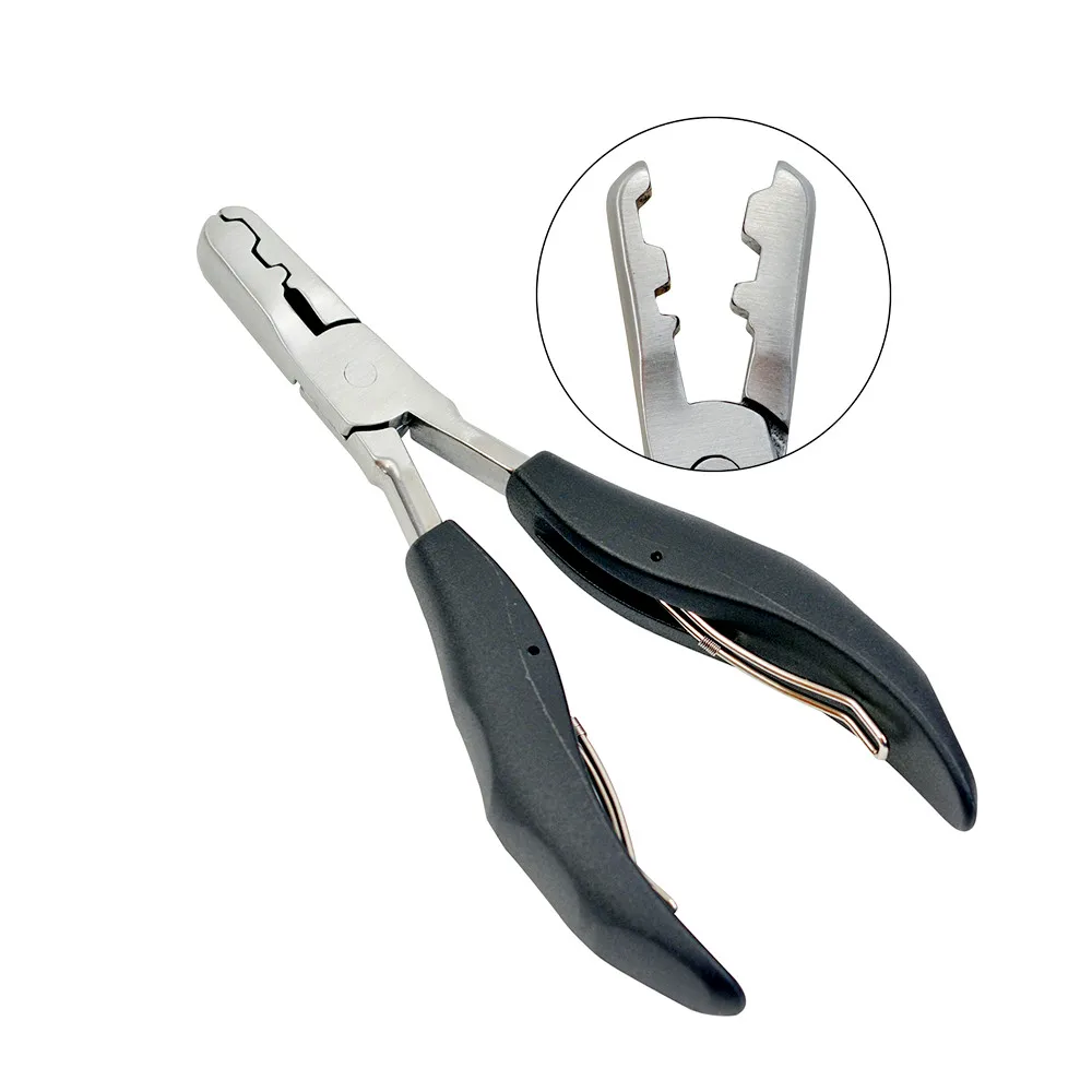 Stainless Steel Hair Extension Pliers Multi-Functional Keratin Pre-Bonded Hair Pliers with 3mm and 5mm Small Grooves