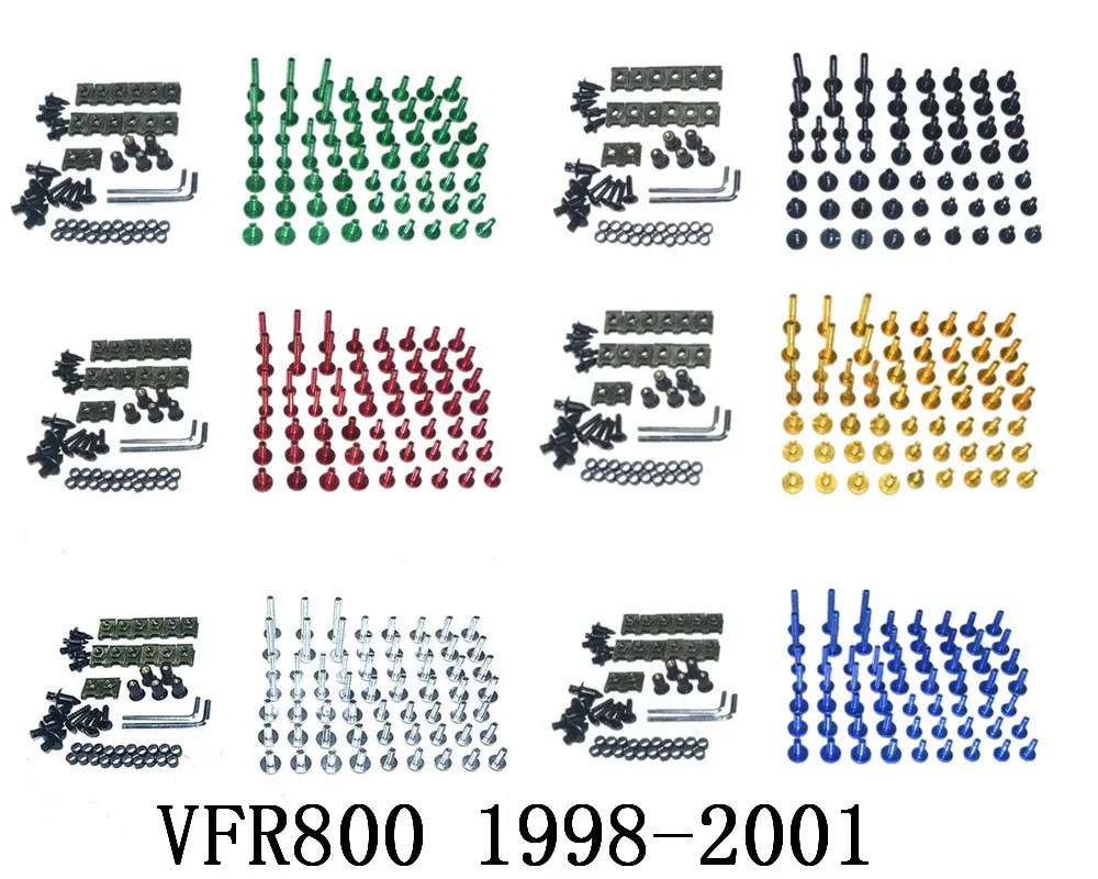 

Motorcycle Complete Fairing Bolts Kit Bodywork Screws Fit For HONDA VFR800 1998-2001