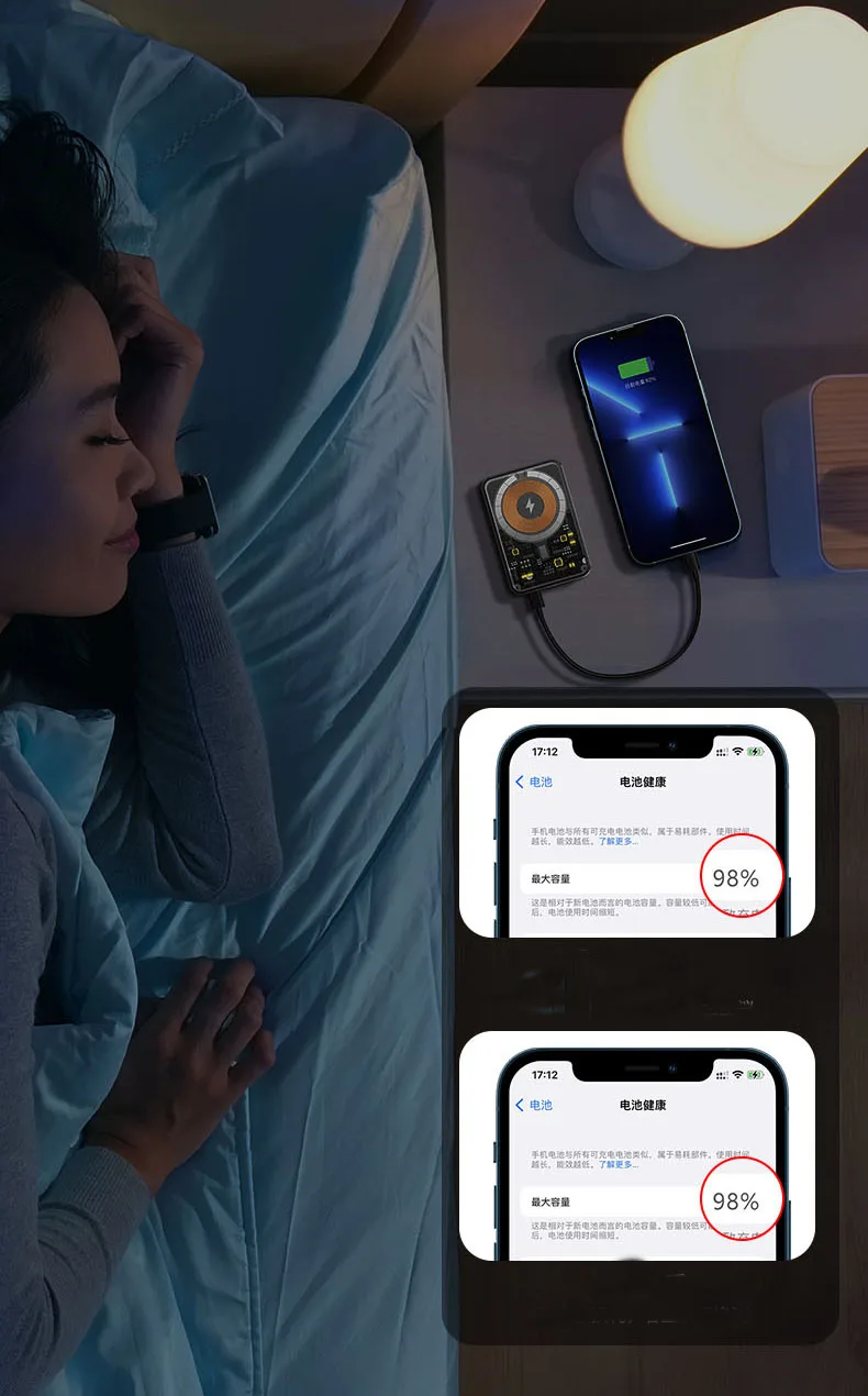 PD22.5W Wireless Power Bank Chargers For Xiaomi iPhone 13 12 11 14 Pro Max Portable