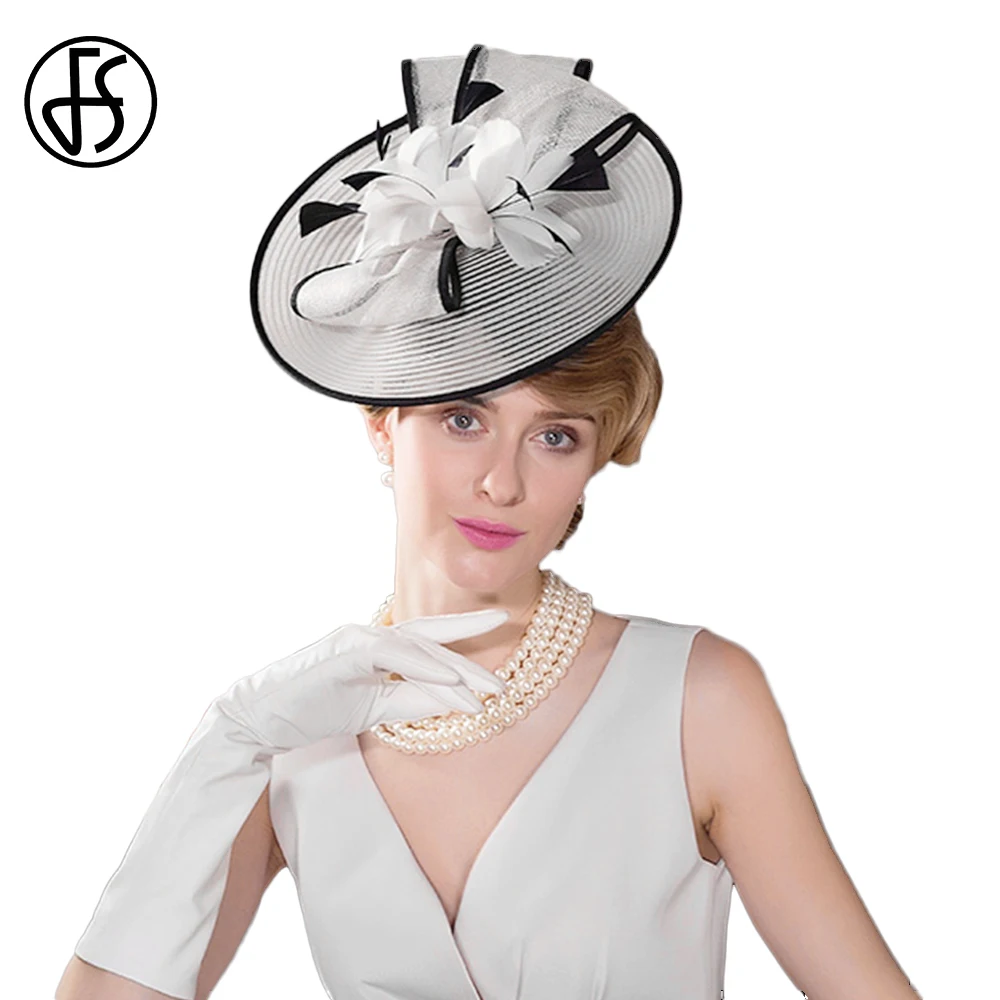 Fs Fascinator Luxury Banquet Fedoras Black White Hats For Women Wedding