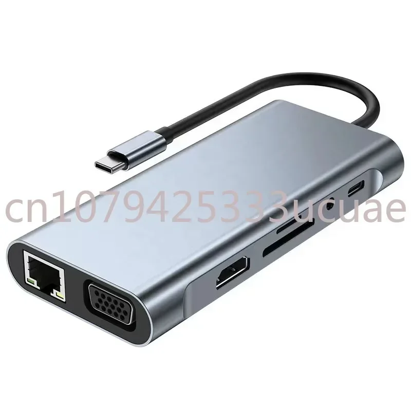 

11 in 1 USB HUB 4K 30HZ PD87W 100MB/1000MB network card Type C HUB