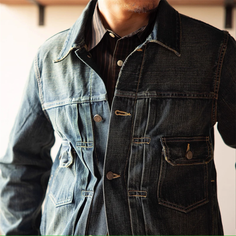 Red Tornado 101 Jean Jacket Danneggiato Dark Wash 14Oz Blue Sevledge Denim Trucker Jkt