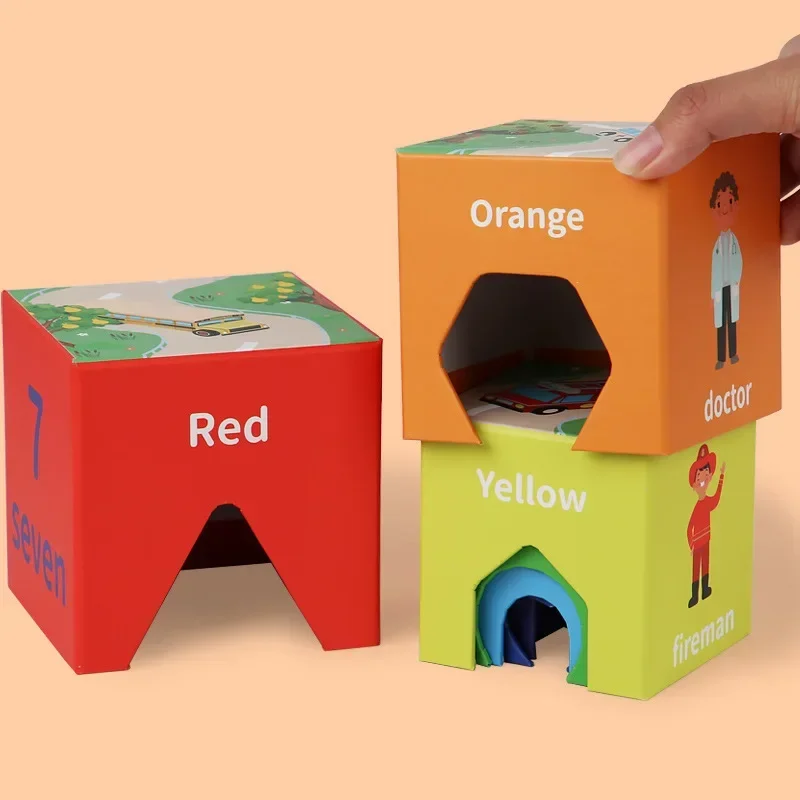 Wooden Stacking Boxes Toys Numbers Nesting&Sorting Cups Blocks Toddlers Balance Games Montessori Puzzle Puzzle Preschool Toys