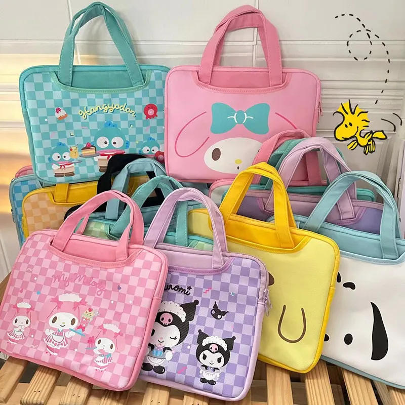 

New Kawaii Sanrio Computer Bag Hello Kittys Kuromi Mymelody Cinnamoroll Pochacco Cartoon Anime Handbag Ipad Storage Bag File Bag