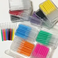 30/80/150/160Pcs I-type push pull interdental brush 0.6-1.5Mm Cleaning Between Teeth Oral Care Orthodontic I Shape Tooth Floss 2