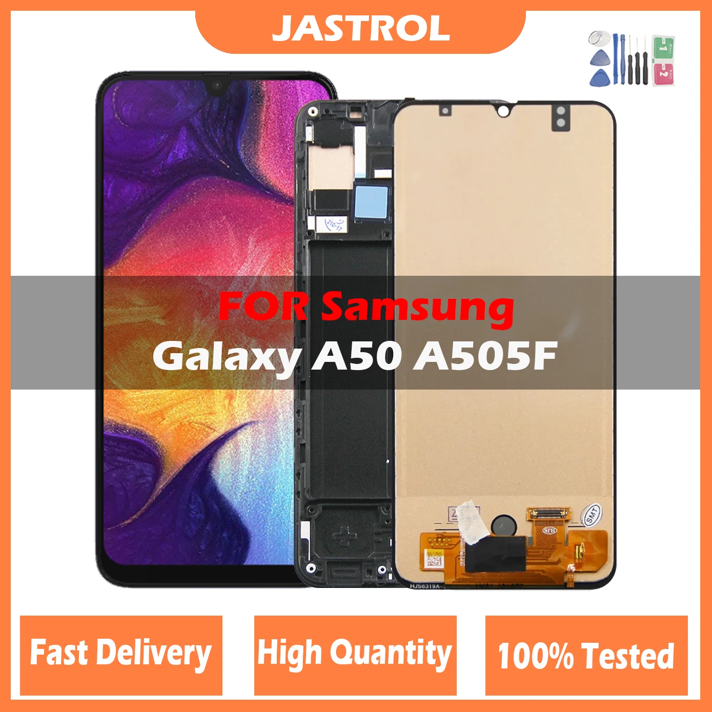 Super Amoled For Samsung Galaxy A50 Sm-A505Fn/Ds A505F/Ds A505 Lcd Display Touch Screen Digitizer With Frame For Samsung A50 Lcd