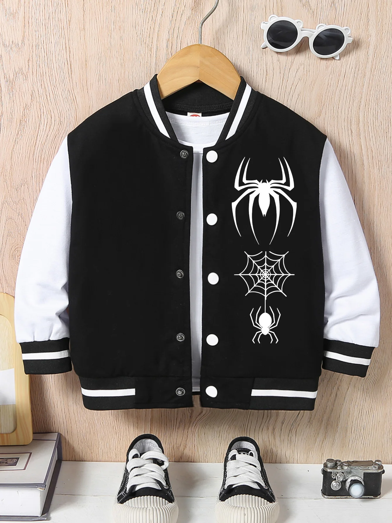 Boys long sleeved baseball jersey hoodie, spring and autumn Halloween clothing