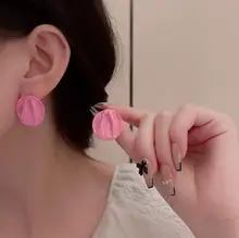  Korean Crystal Zircon Flower Pendant Earrings For Women Boho Opal Heart Dangle Earrings For Birthday Gift Party Jewelry 