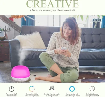 Smart Wi-Fi Essential Oil Diffuser App and Voice Control Compatible with Alexa 500ml Aromatherapy Humidifier F in Home Office 1