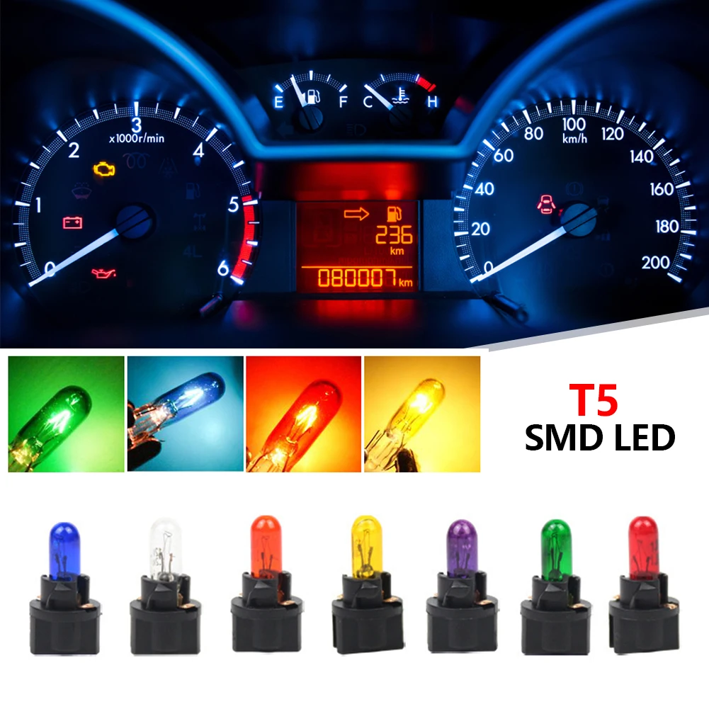 10PcsT5SMDLEDCarLightAutomobilesLightemittingDiodeInstrument