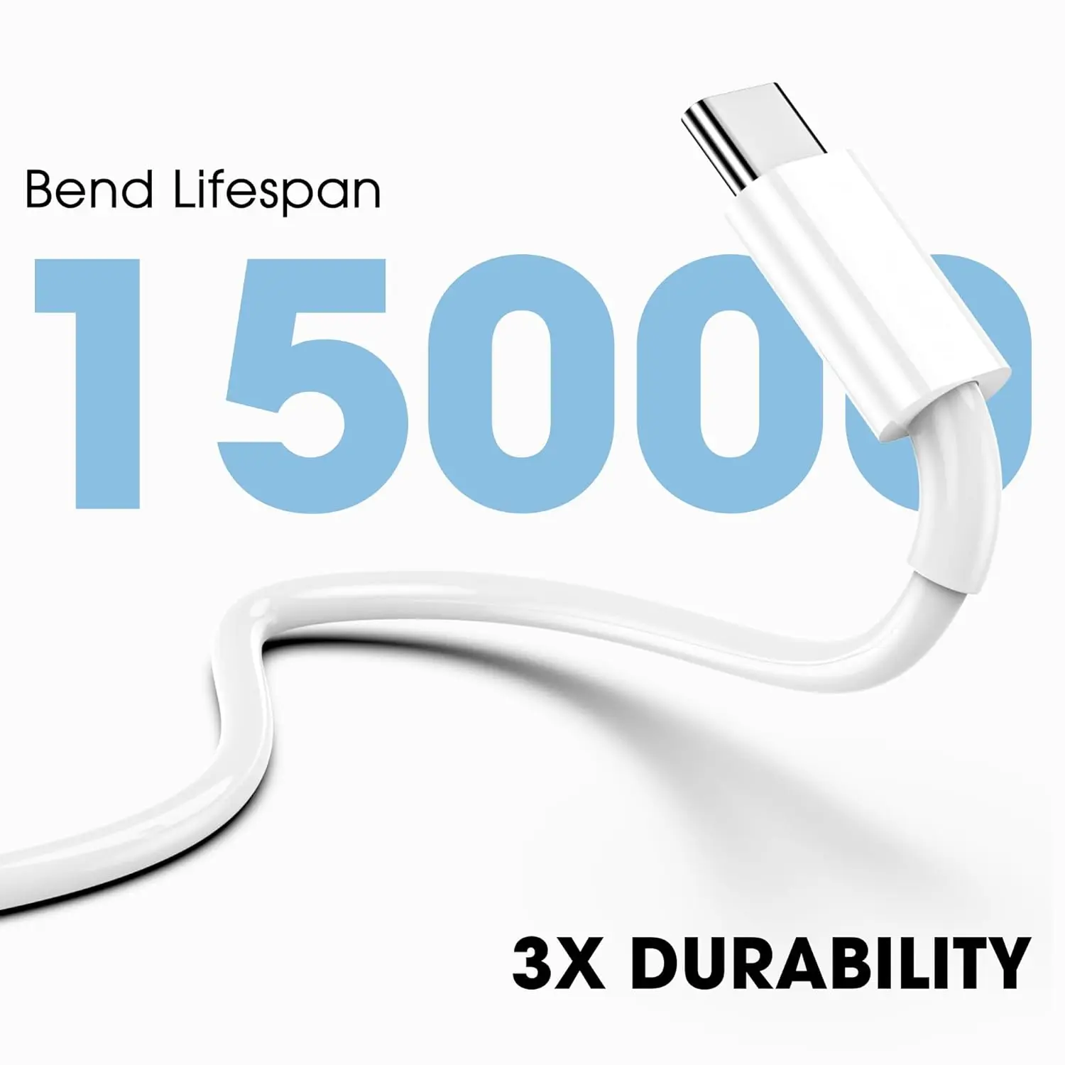 3-Pack USB C to USB C Fast Charging Cable Set, 1m/1.5m/2m, 60W Power Delivery