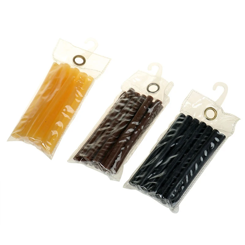 12Pcs/Lot 0.7*10 Cm Glue Sticks Hot Melt Glue Sticks To Make Hair Tress 3 Colors in Stock Bonding For Wig Exten