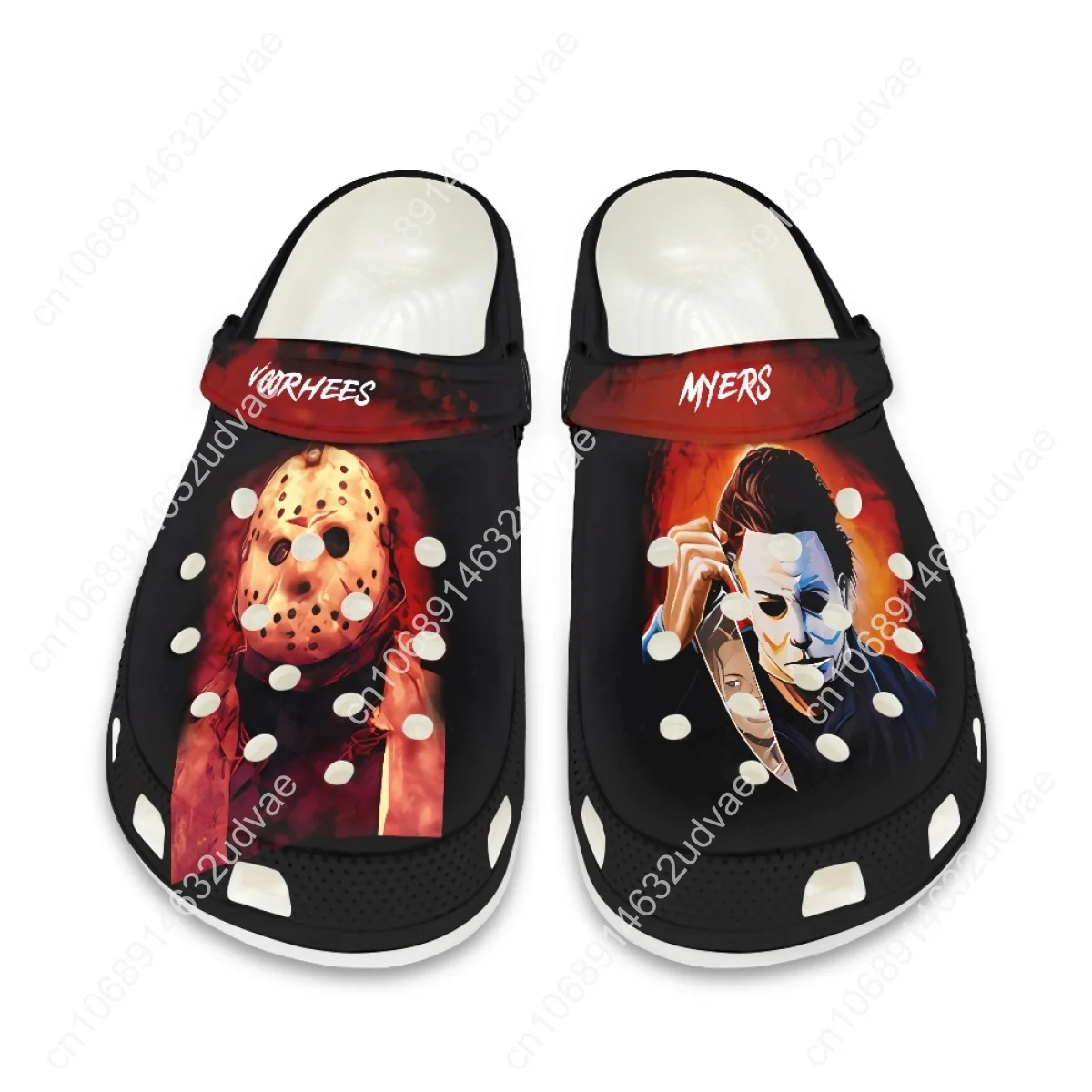 Michael Myers Print Unisex Clogs Breathable Non-Slip Sandals for Women Men Halloween Horror Movie Adults Hole Shoes