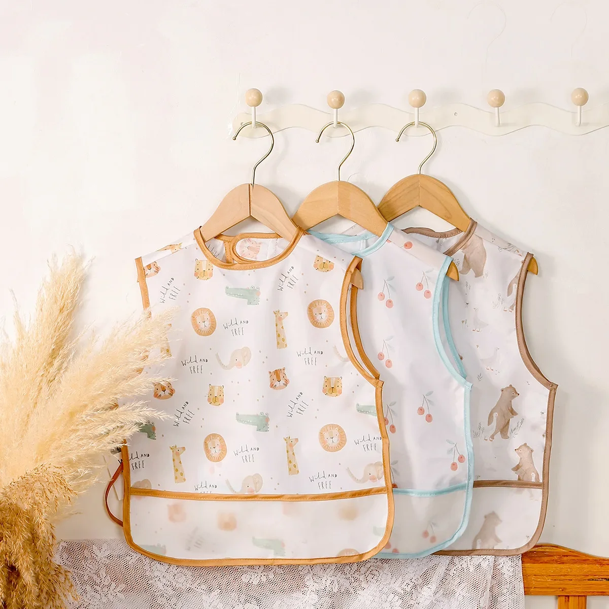 Children's Eating Apron Baby Waterproof Dirty Proof Sleeveless Breathable Painting Clothes Anti Dirt Apron Feeding Cover up