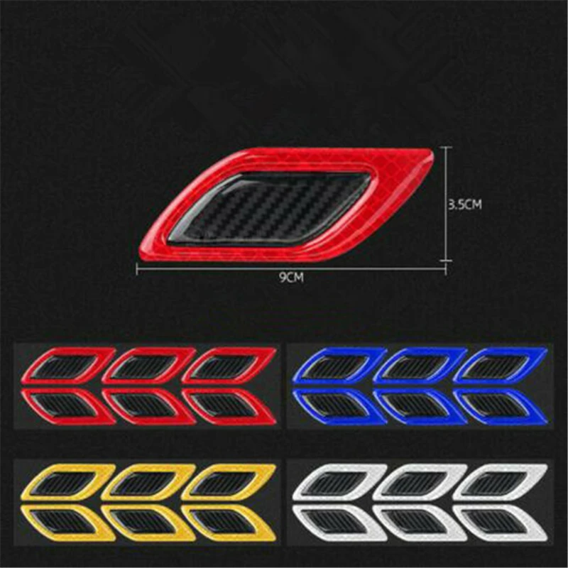 6pcs/Set Car Reflective Stickers Anti-Scratch Safety Warning Sticker Moto Truck Auto Motor Exterior Decorative Accessories reflective stickers