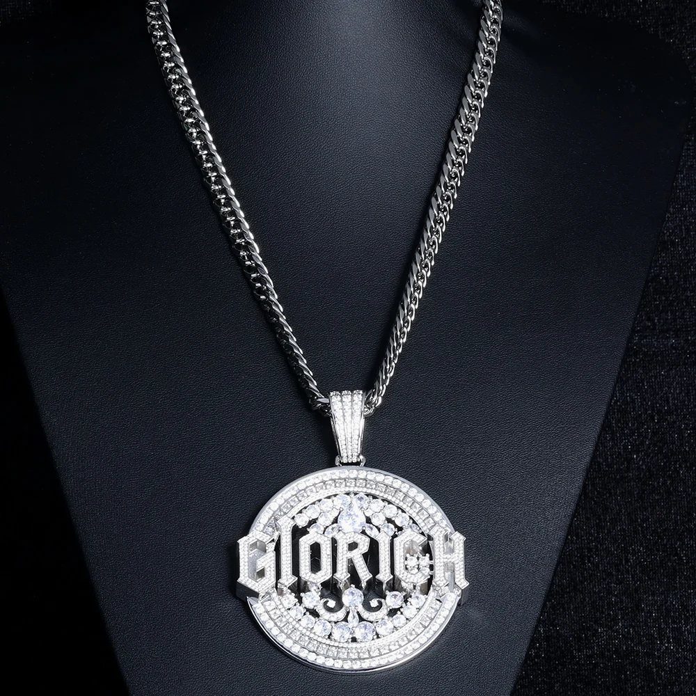 Hip Hop Jewelry Iced Out Custom Letter Pendant Brass Zircon