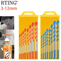 8 pièces forets de maçonnerie ensemble pour carrelage brique ciment béton verre plastique bloc de cinder bois 3-12mm forets ensemble outils de forage 1