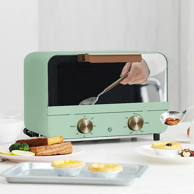 Electric Small Oven 12L Multi-Function Stainless Steel Mini Baking Oven with Timer Adjustable Temperature Toaster Pizza